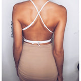Women Cross Bandage Lace Crop Tops Sexy Spaghetti Strap Sheer Lace Bra Tops Boho Summer Unpadded See Through Camis Tank Tops - Hobbyvillage