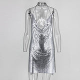 2017 Kendall Jenner's Birthday Dress Silver metal  Dress Dancing party wear Sexy ladies night club vestidos High quality dresses - Hobbyvillage