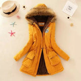 2018 women winter thicken warm coat female autumn hooded cotton fur plus size basic jacket outerwear slim long ladies chaqueta - Hobbyvillage