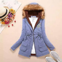 2018 women winter thicken warm coat female autumn hooded cotton fur plus size basic jacket outerwear slim long ladies chaqueta - Hobbyvillage