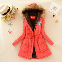 2018 women winter thicken warm coat female autumn hooded cotton fur plus size basic jacket outerwear slim long ladies chaqueta - Hobbyvillage