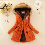 2018 women winter thicken warm coat female autumn hooded cotton fur plus size basic jacket outerwear slim long ladies chaqueta - Hobbyvillage