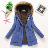 2018 women winter thicken warm coat female autumn hooded cotton fur plus size basic jacket outerwear slim long ladies chaqueta - Hobbyvillage