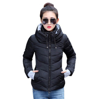 2018 Winter Jacket women Plus Size Womens Parkas Thicken Outerwear solid hooded Coats Short Female Slim Cotton padded basic tops - Hobbyvillage