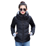 2018 Winter Jacket women Plus Size Womens Parkas Thicken Outerwear solid hooded Coats Short Female Slim Cotton padded basic tops - Hobbyvillage