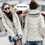 2018 Winter Jacket women Plus Size Womens Parkas Thicken Outerwear solid hooded Coats Short Female Slim Cotton padded basic tops - Hobbyvillage