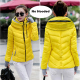 2018 Winter Jacket women Plus Size Womens Parkas Thicken Outerwear solid hooded Coats Short Female Slim Cotton padded basic tops - Hobbyvillage