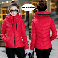 2018 Winter Jacket women Plus Size Womens Parkas Thicken Outerwear solid hooded Coats Short Female Slim Cotton padded basic tops - Hobbyvillage