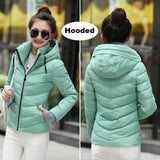 2018 Winter Jacket women Plus Size Womens Parkas Thicken Outerwear solid hooded Coats Short Female Slim Cotton padded basic tops - Hobbyvillage