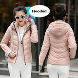 2018 Winter Jacket women Plus Size Womens Parkas Thicken Outerwear solid hooded Coats Short Female Slim Cotton padded basic tops - Hobbyvillage