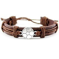 Volleyball Football Soccer Softball Lacrosse Hockey Basketball Calisthenics Charm Leather Bracelets Women Men Unisex Jewelry - Hobbyvillage