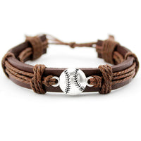 Volleyball Football Soccer Softball Lacrosse Hockey Basketball Calisthenics Charm Leather Bracelets Women Men Unisex Jewelry - Hobbyvillage