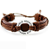 Volleyball Football Soccer Softball Lacrosse Hockey Basketball Calisthenics Charm Leather Bracelets Women Men Unisex Jewelry - Hobbyvillage