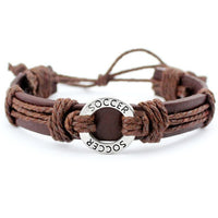 Volleyball Football Soccer Softball Lacrosse Hockey Basketball Calisthenics Charm Leather Bracelets Women Men Unisex Jewelry - Hobbyvillage