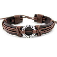 Volleyball Football Soccer Softball Lacrosse Hockey Basketball Calisthenics Charm Leather Bracelets Women Men Unisex Jewelry - Hobbyvillage