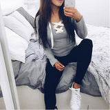 2018 Sexy Casual Kawaii Hoodies Sweatshirts Women Fashion Long Sleeve V-neck Bandage Hoodies Shirts Casual Sexy Women Tops GV371 - Hobbyvillage