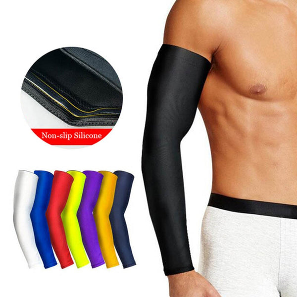 1Pcs Breathable Quick Dry UV Protection Running Arm Sleeves Basketball Elbow Pad Fitness Armguards Sports Cycling Arm Warmers - Hobbyvillage