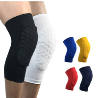 1PCS Honeycomb Basketball Knee pads Leg Sleeves Cellular Football Volleyball Soccer Kneepad Calf Support Ski Cycling Leg warmer - Hobbyvillage