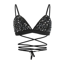 Joyfunear Halter Handmade Shiny Rhinestones Crop Top Backless Summer Beach Chic Party Bralette Cropped Sexy Women Tank Top - Hobbyvillage